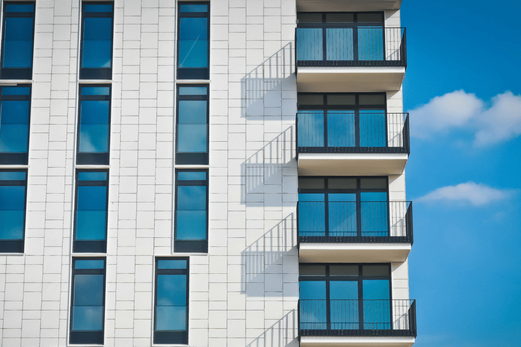 brown buildings against blue sky